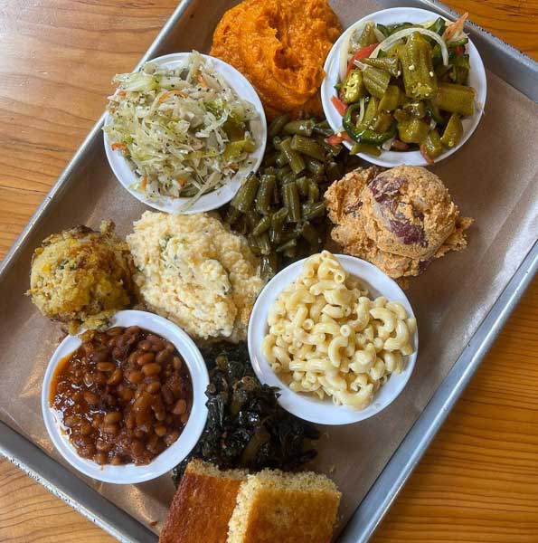 Sides platter from 12 Bones Smokehouse in Asheville, NC