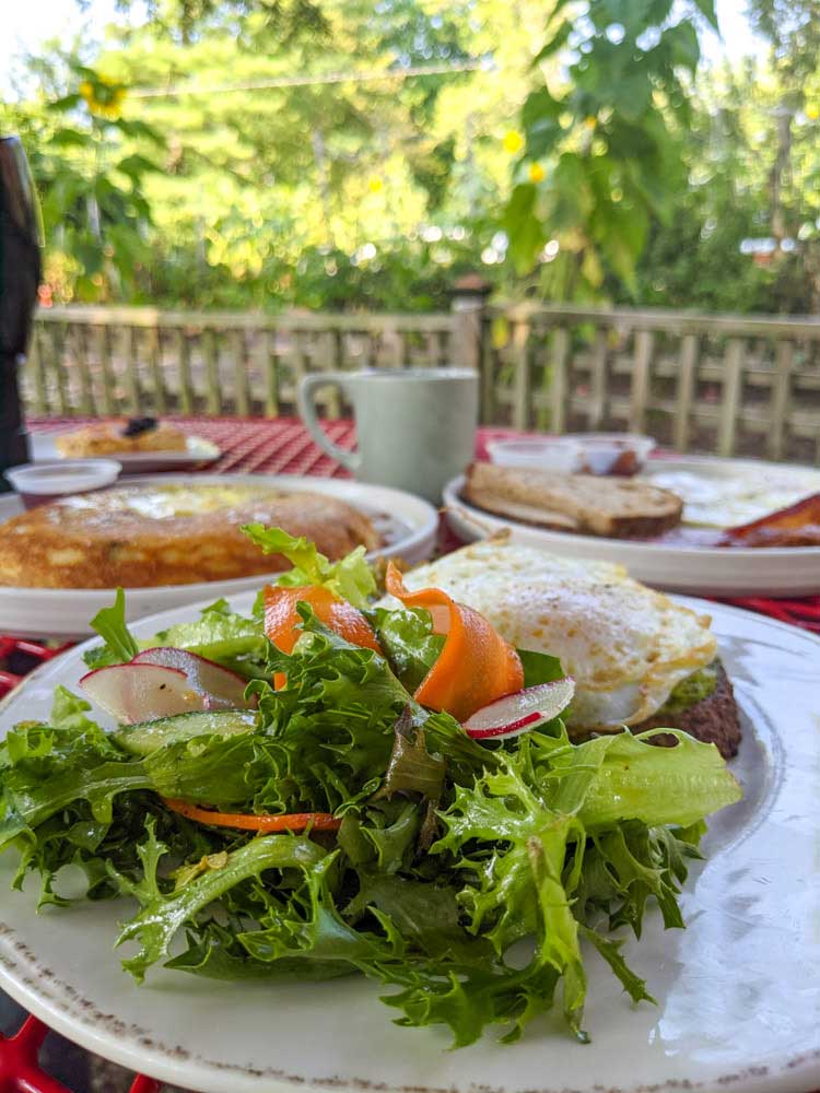 Side salad with the avocado toast at Liberty Cafe