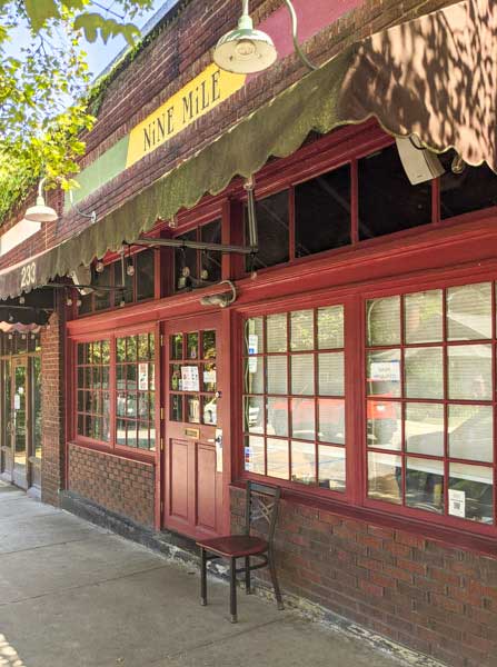 Exterior of Nine Mile restaurant in Montford