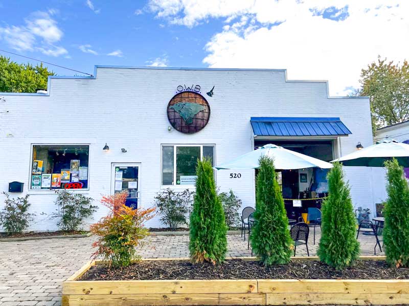 Exeterior of One World Brewing in West Asheville