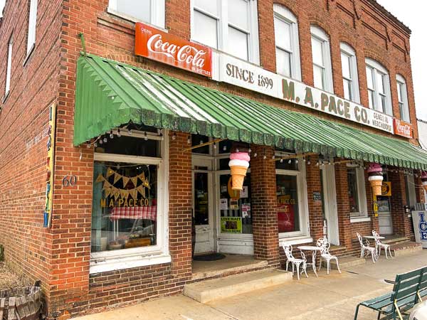 Exterior of M.A. Pace-- a local hardware and general store in Saluda NC