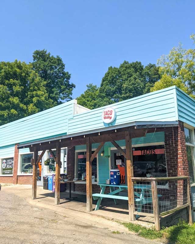 Exterior of Taco Billy in West Asheville