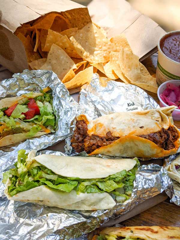 A trio of tacos from Taco Billy