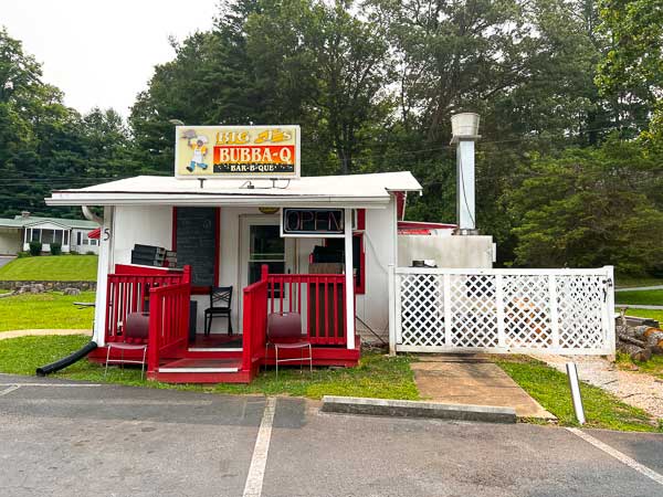 Exterior of Big J's Bubba-Q in Asheville, NC