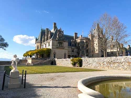 Exterior view of the Biltmore House in Asheville, NC