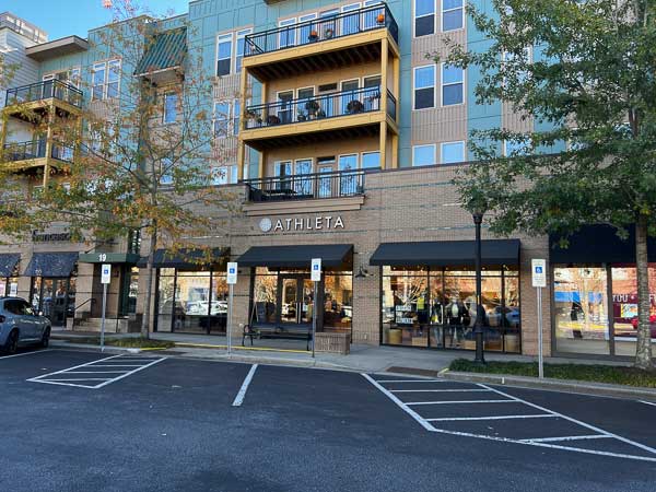 Exterior of Athleta in Biltmore Park Town Square in Asheville, NC