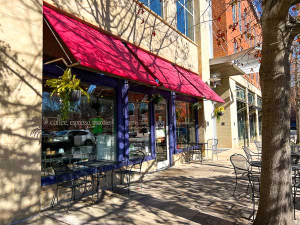 Exterior of Mosaic Cafe at Biltmore Park Town Square in Asheville, NC