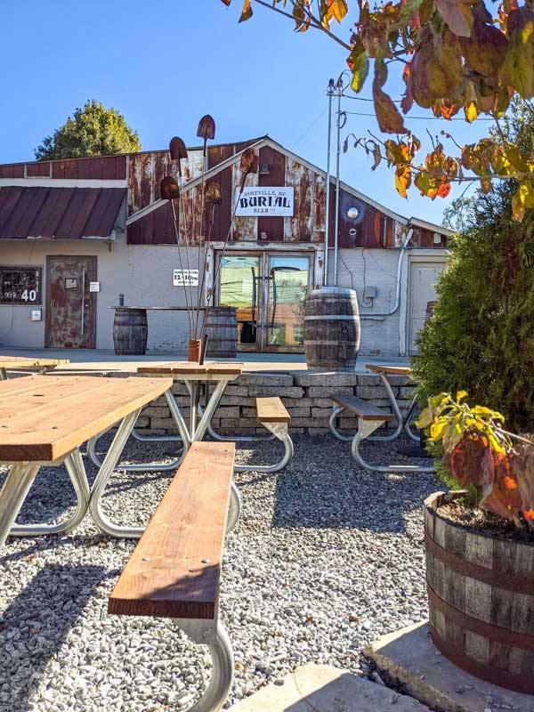Exterior of Burial Beer Co. in Asheville's South Slope