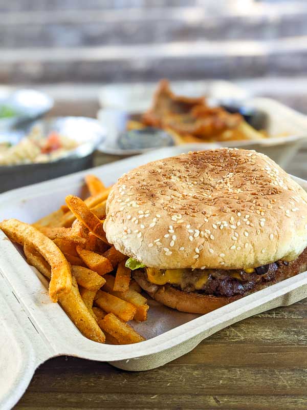 Double cheeseburger from Asheville's Burial Beer Brewery