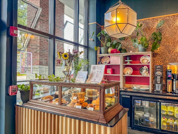 Pastry counter at Butterpunk in Asheville, NC's River Arts District.
