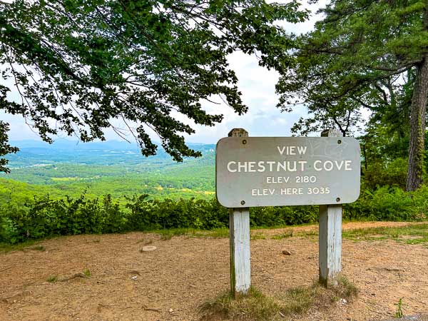 Chestnut Cove overlook on the Blue Ridge Parkway in Asheville NC