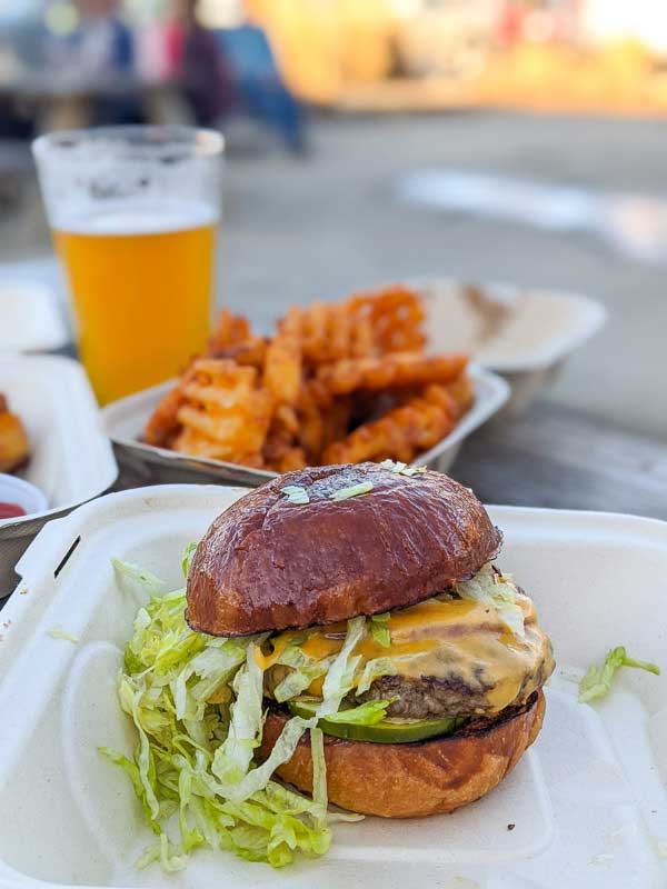 Classic cheeseburger from Chop Shop Food Truck at Wedge at Foundation in Asheville