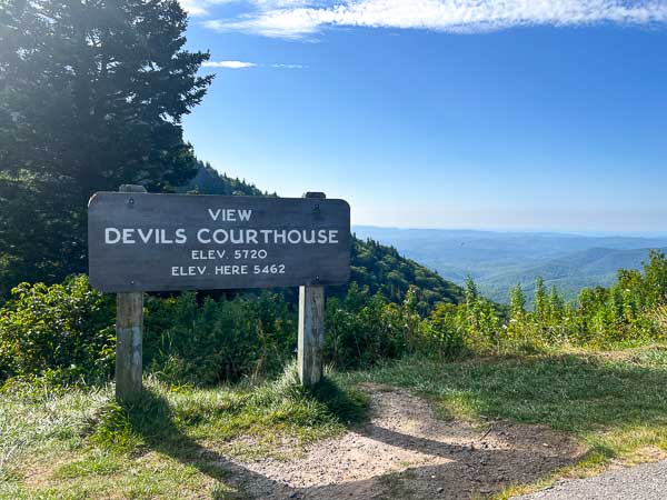 Overlook on the Blue Ridge Parkway of Devil's Courthouse