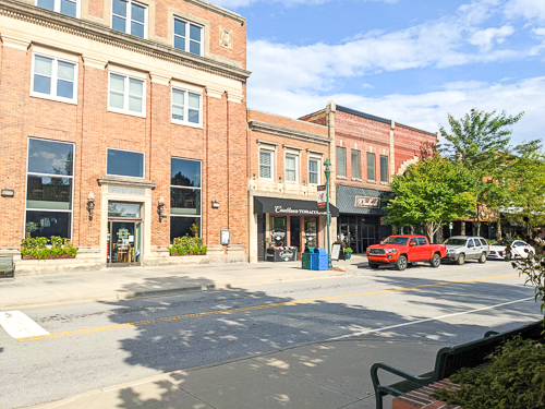 Main Street shops in downtown Hendersonville NC