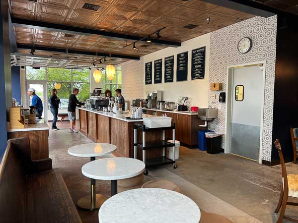 Interior of Dripolator coffee shop in South Asheville