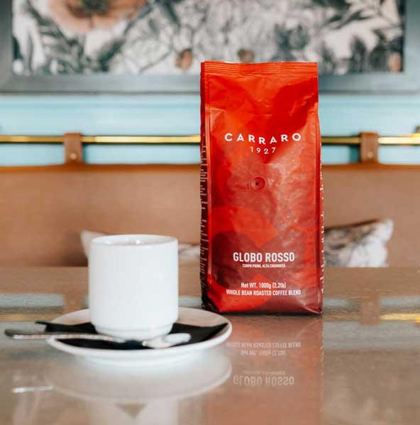 Coffee from Gemelli Italian restaurant in Asheville, NC