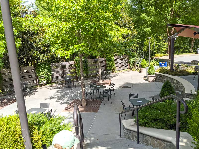 Bent Creek Bistro seating at the NC Arboretum