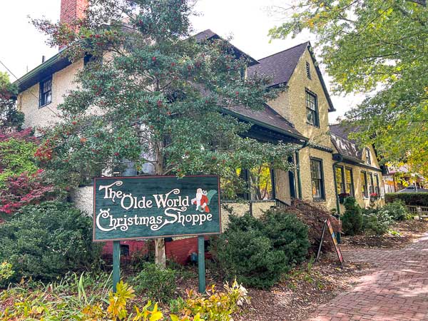 Exterior of Asheville Christmas Shop in Biltmore Village