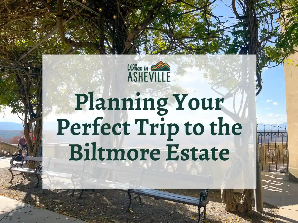 View from the side of the Biltmore Estate with text "Planning Your Perfect Trip to the Biltmore Estate"