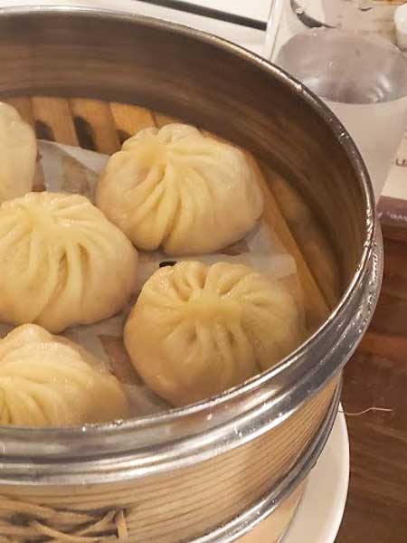 Steamed pork buns at Shanghai Dumpling House in Asheville, NC.