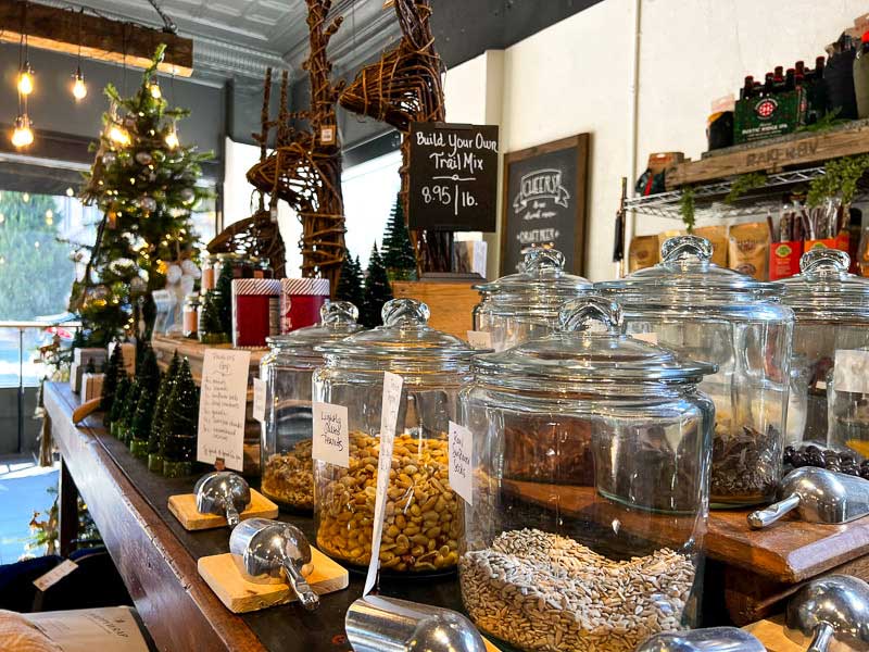 Trail mix bar located inside Provisions Mercantile in Biltmore Village