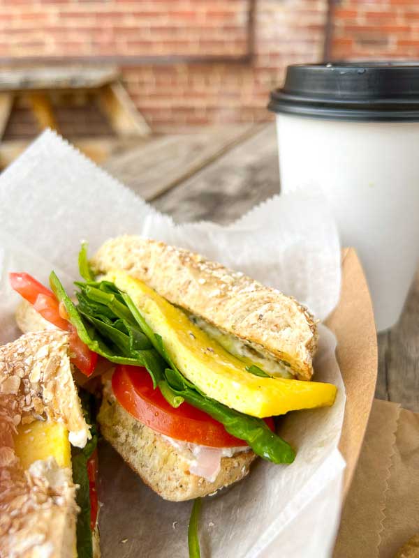 Sunrise bagel sandwich from Ultra Coffee Shopo