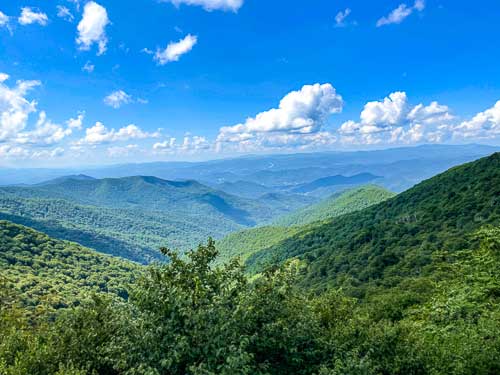 View of Blue Ridge Mountains from Craggy Garden Trail