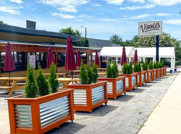 Exterior of Vinnie's Italian Eatery in North Asheville, NC